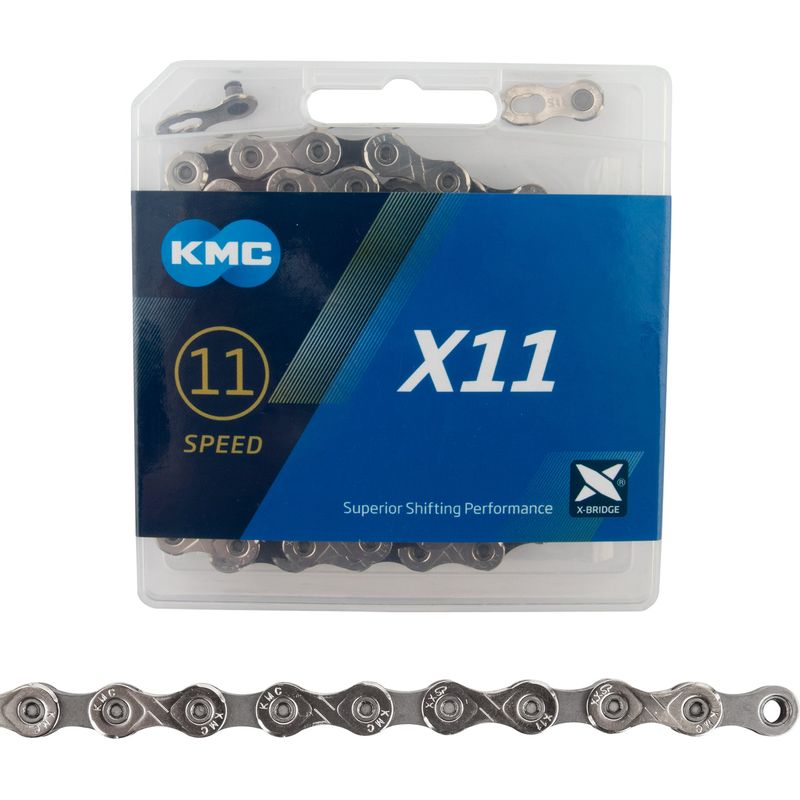 KMC X11 Chain – 11-Speed, 118 Links, Silver/Black, Durable & Smooth Sh ...
