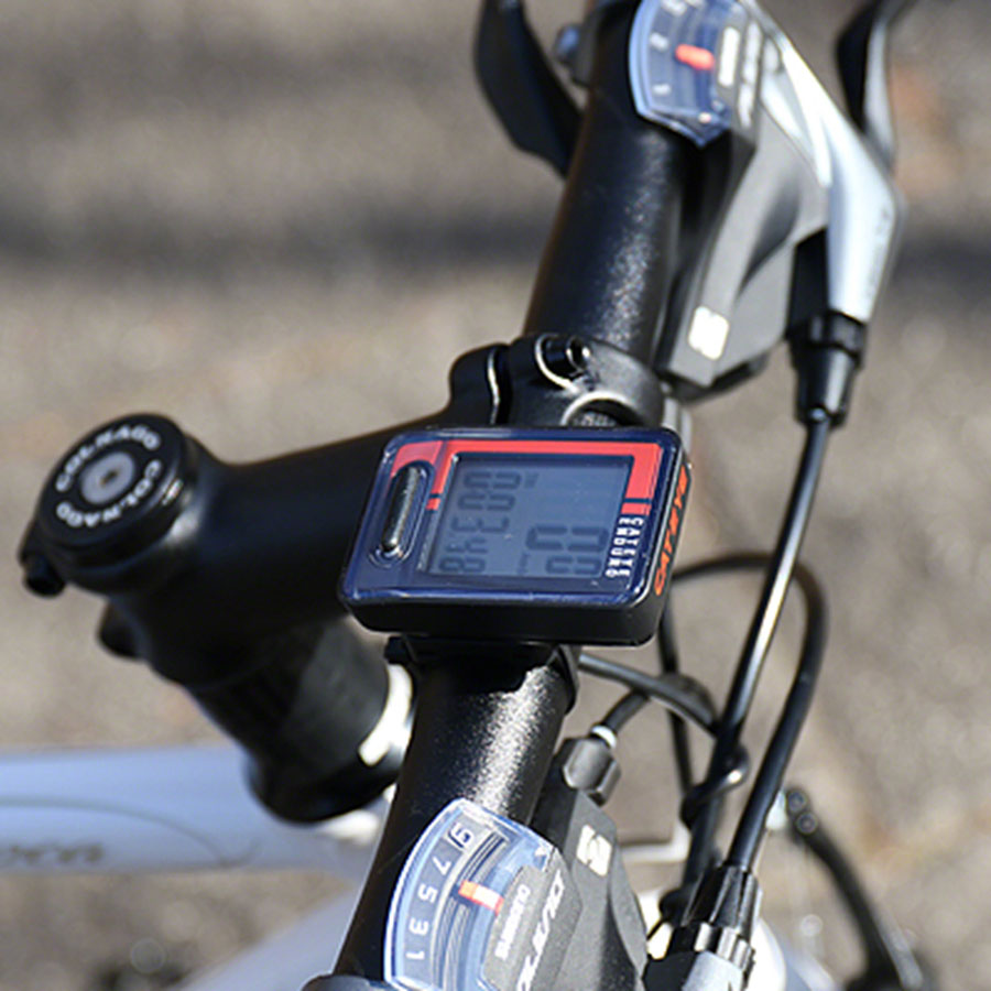 Cateye Enduro Wired Computer - Black/Red – Wheel & Sprocket - Outlet